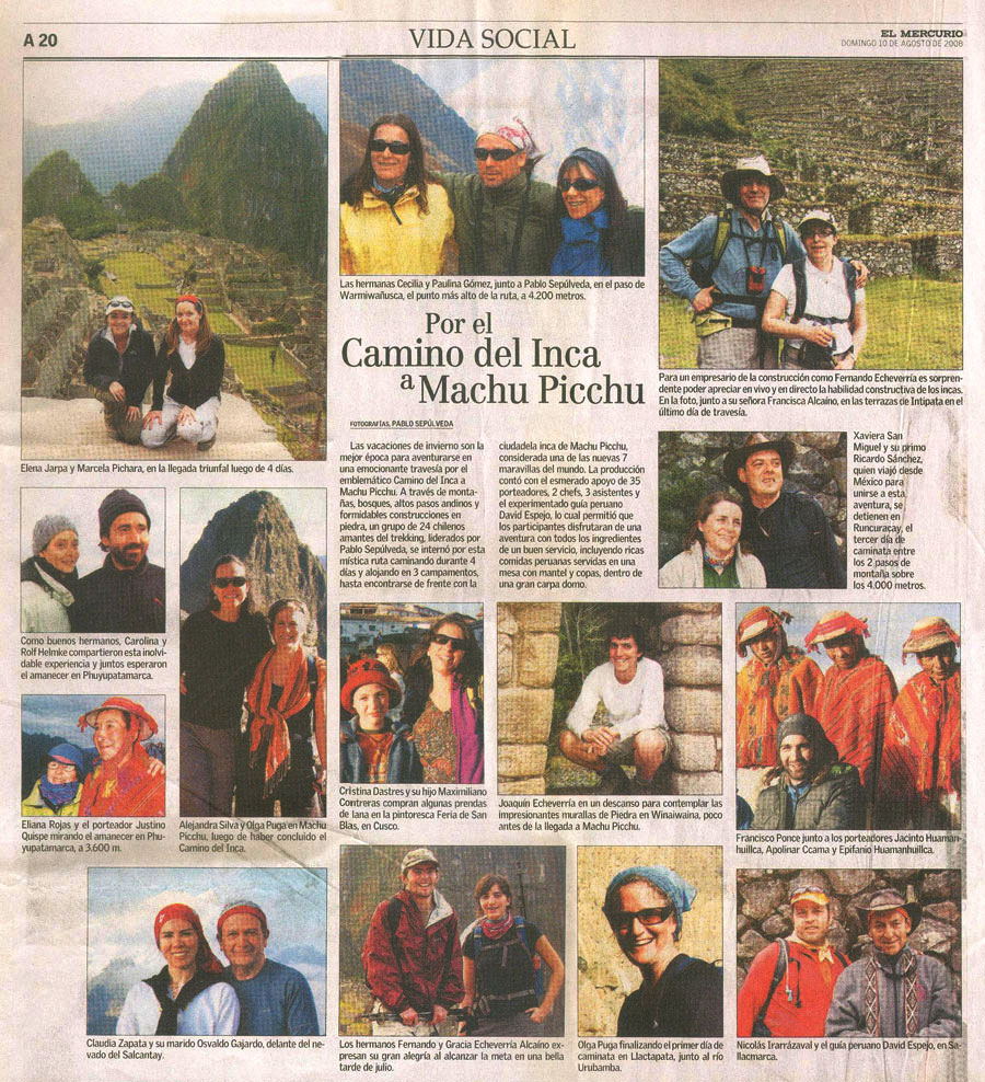El Mercurio - Por el Camino del Inca a Machu Picchu