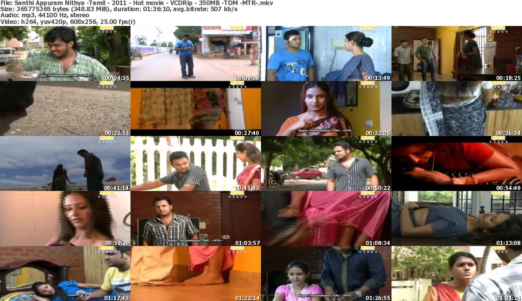 Santhi Appuram Nithya (Tamil 2011) 18+ Hot movie VCDRip x264 Mp3 350MB TDM -=MTR=- mastitorrents preview 0