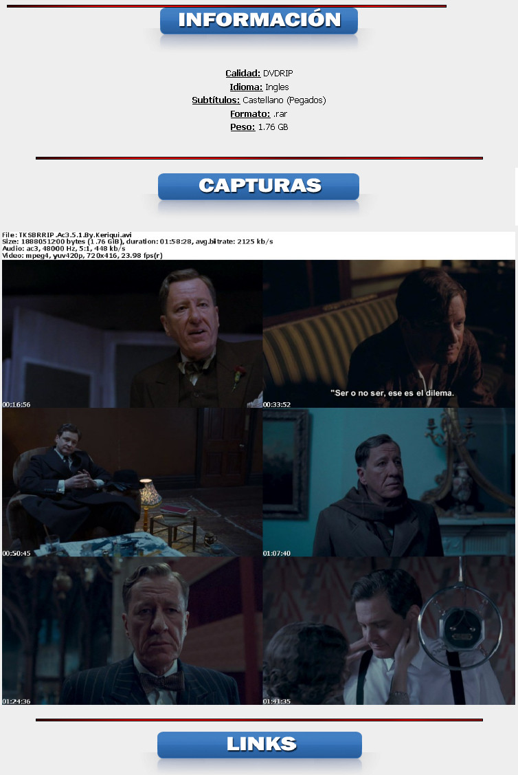 The Kings Speech YIFY subtitles - details